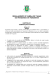 Regulamento e Tabela Geral de Taxas da Freguesia de Paranhos